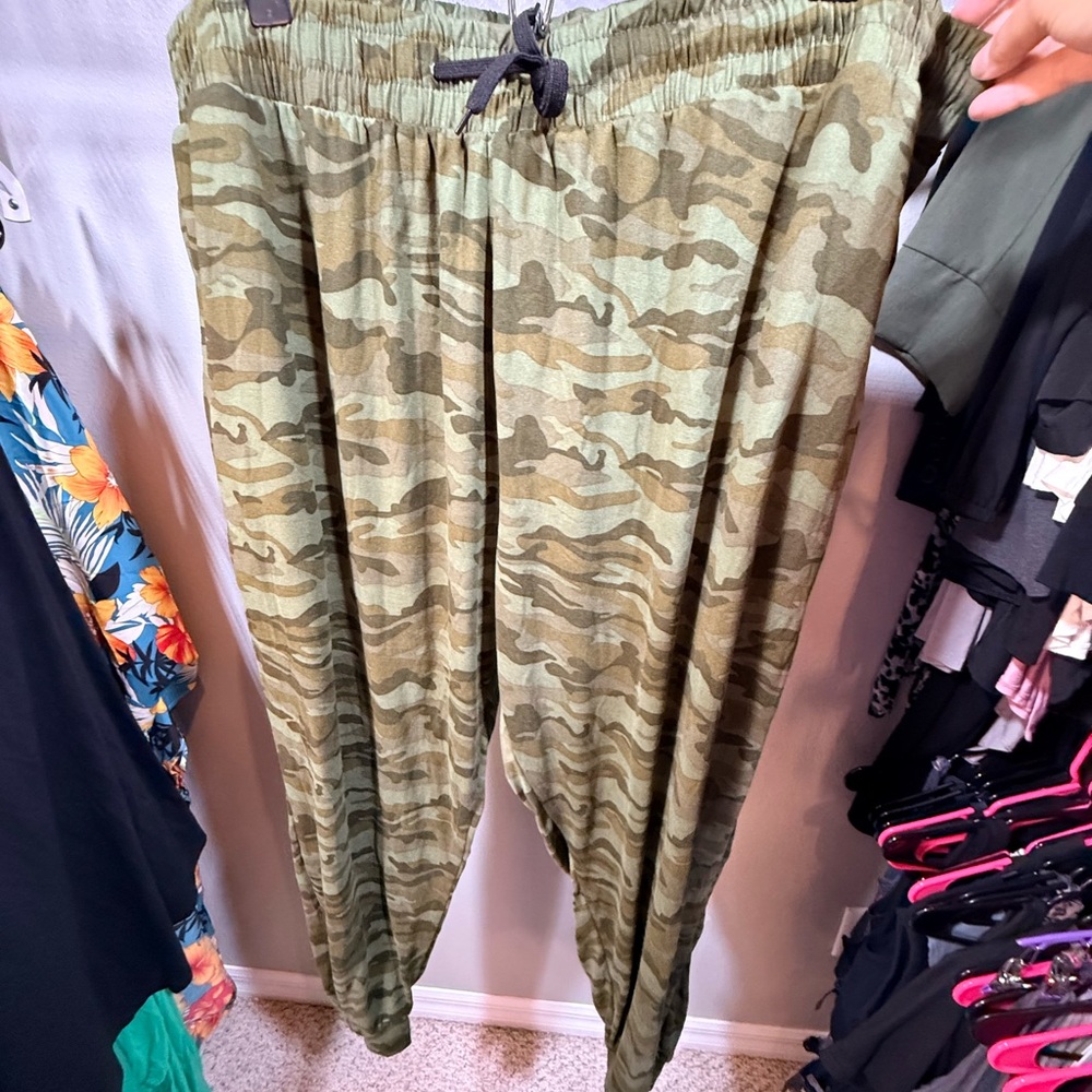 Green Camo Track Pants